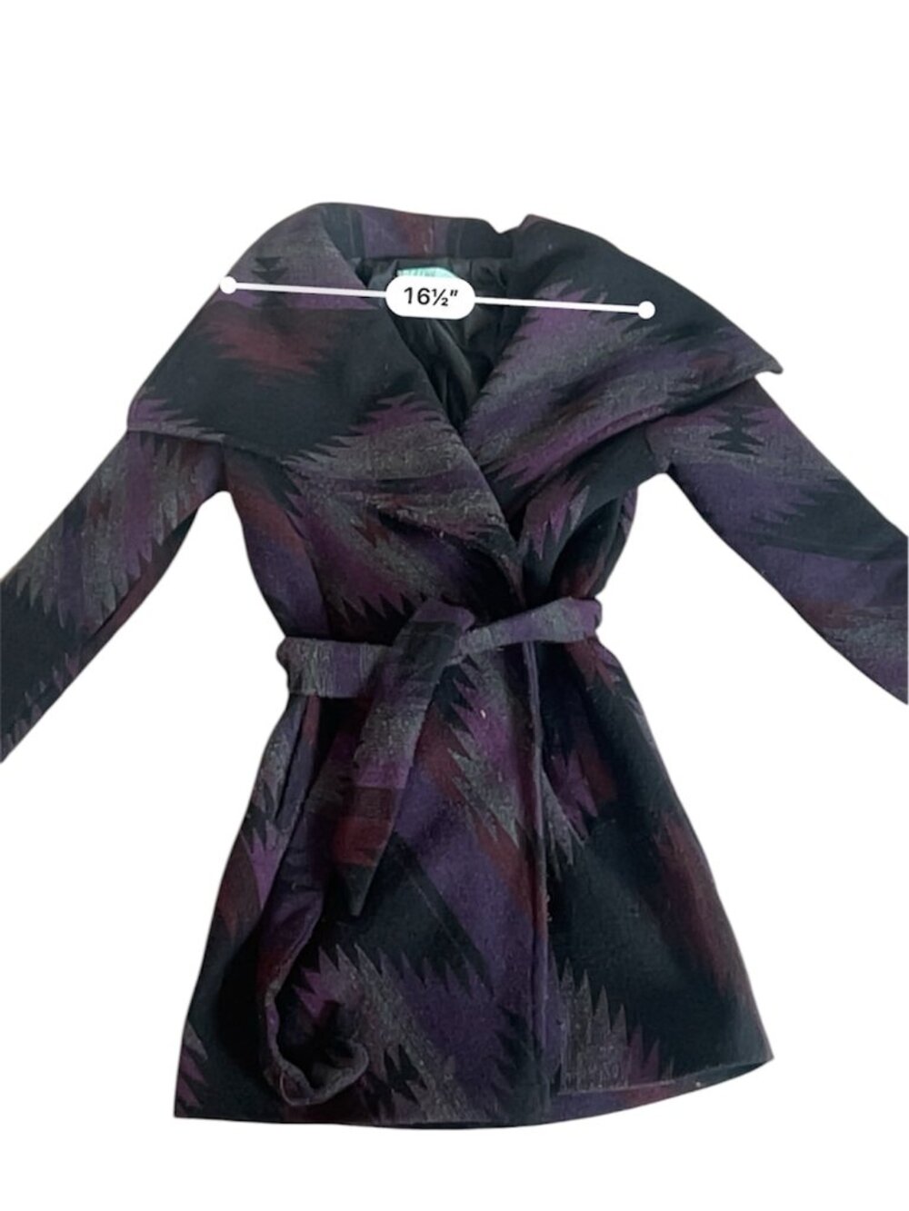 Aztec Print Wool-Look Coat - Picture 3 of 8